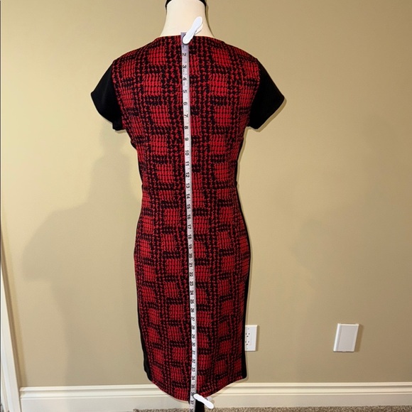 George Red and Black Patterned Midi Sheath Bodycon Dress Women’s Size M - Picture 4 of 10
